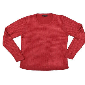 Banana Republic Women's Size L Pullover Sweater Red Long Sleeve Rayon Crew Neck